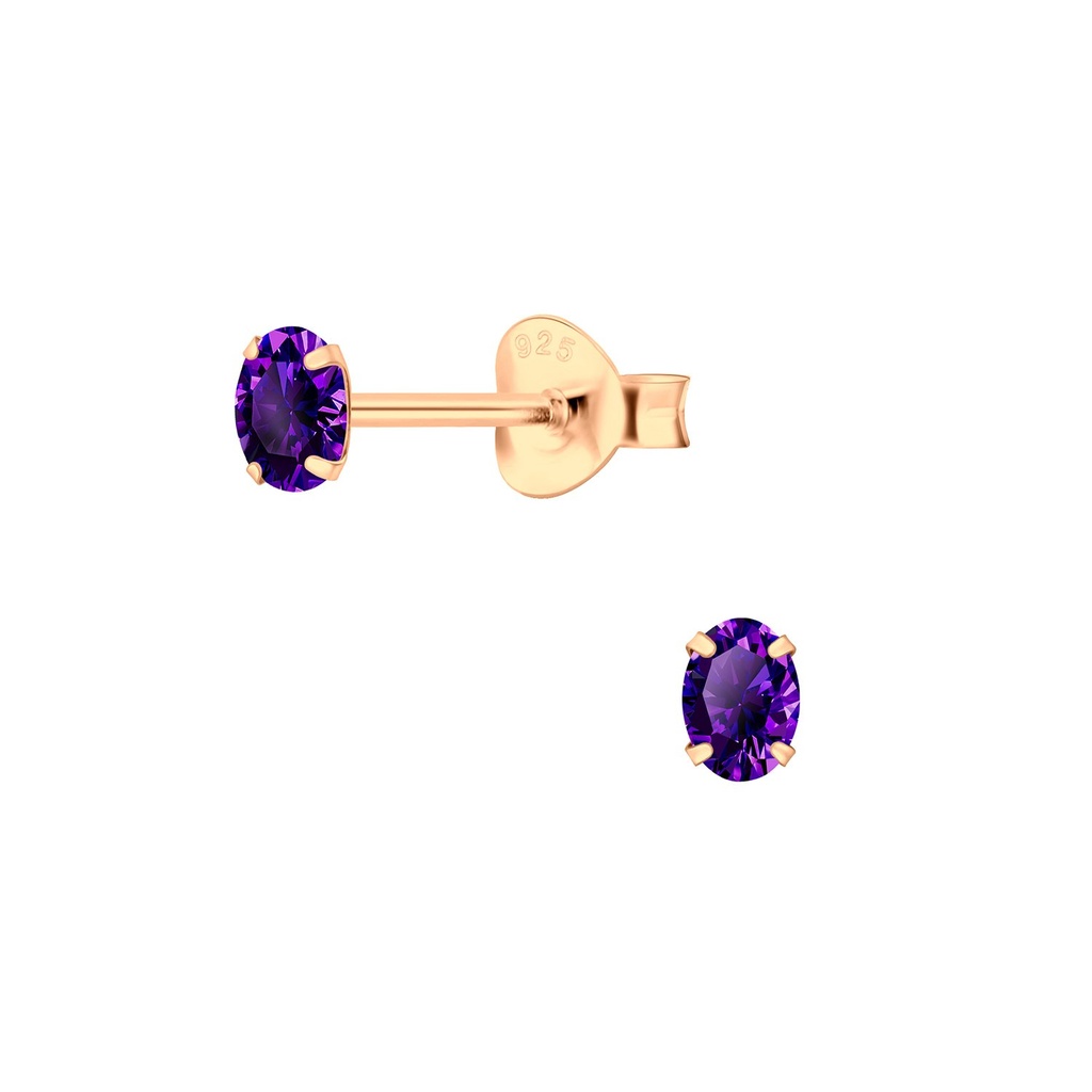 Puces d'oreilles zircon ovale 3x4 mm