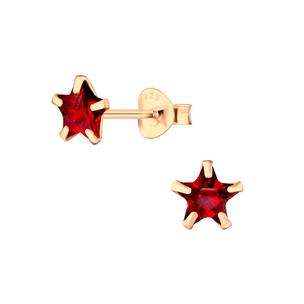 6mm Star Cubic Zirconia Silver Stud Earrings