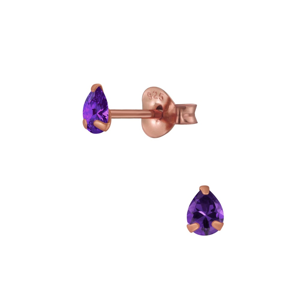 3x4mm Pear Cubic Zirconia Stud Earrings