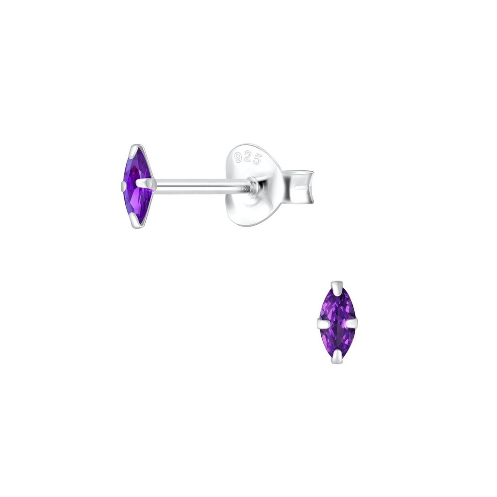 2x4mm Marquise Cubic Zirconia Stud Earrings
