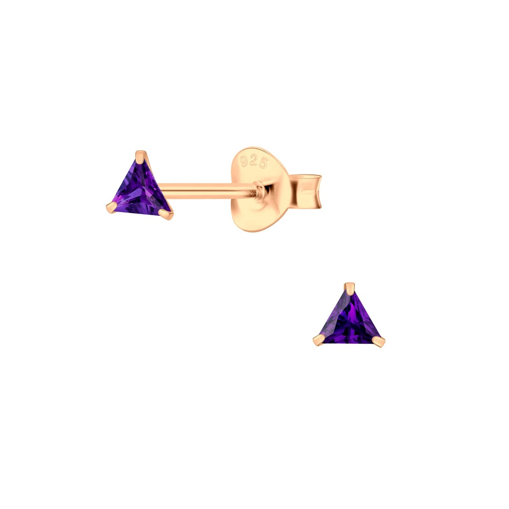 Puces d'oreilles zircon triangle 3 mm