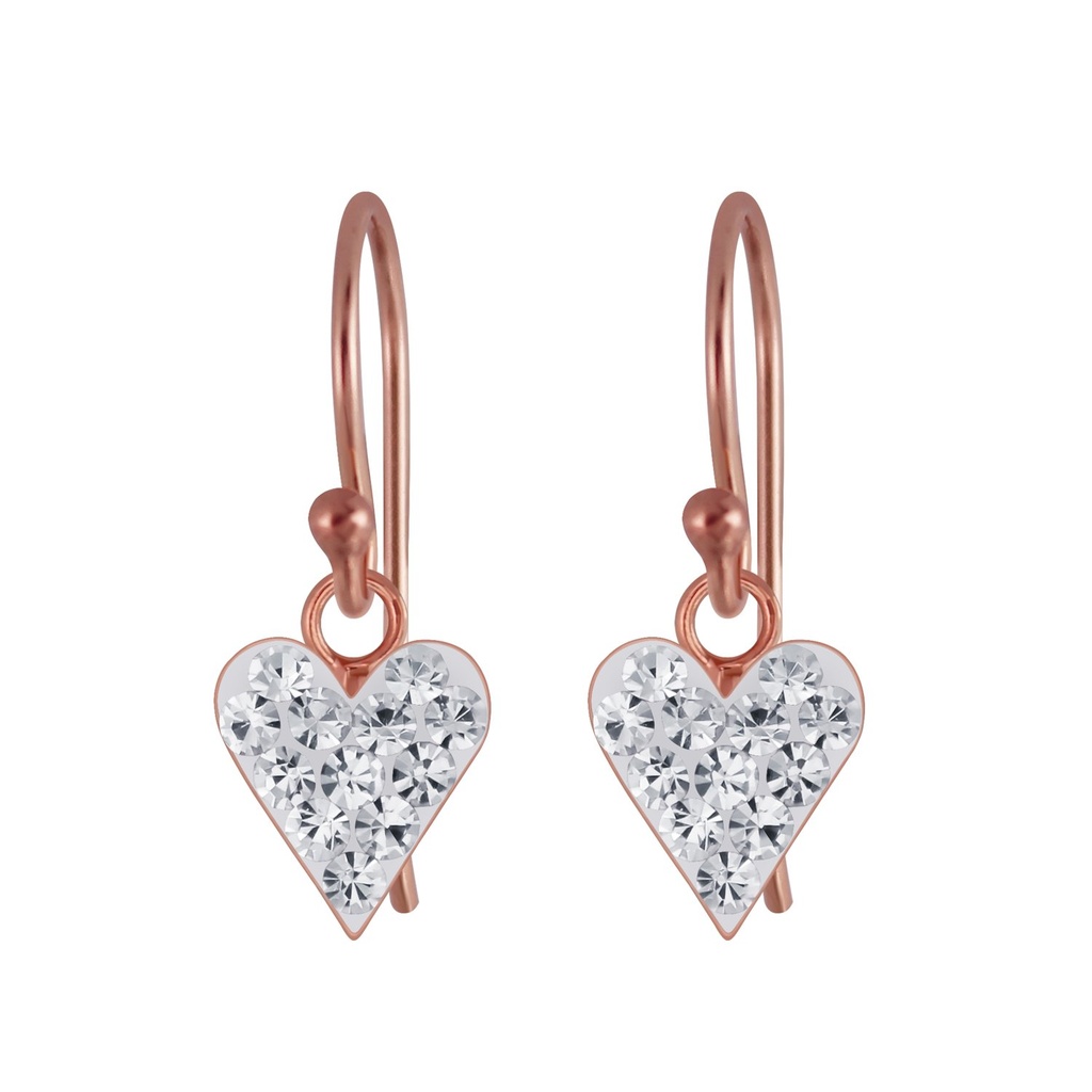 Boucles d'oreilles en argent cristal cœur