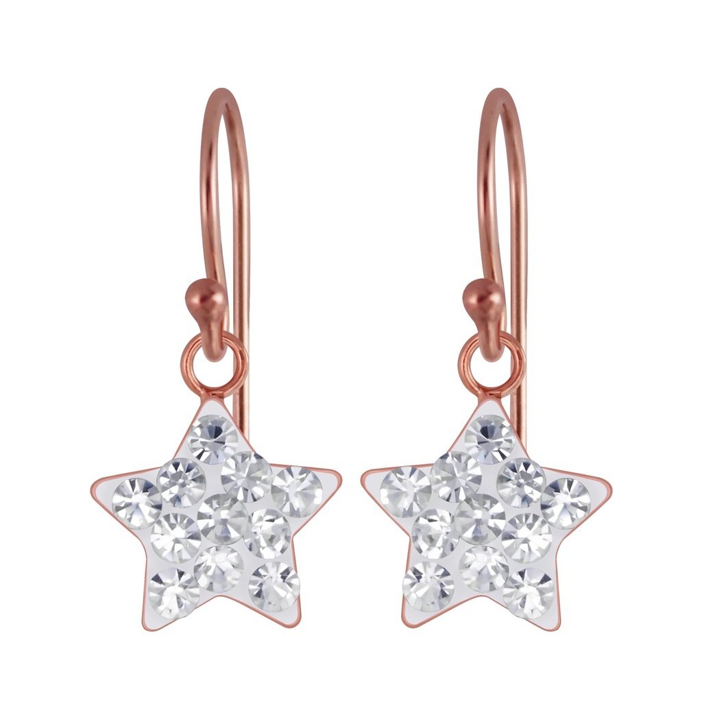 [10003665] Boucles d'oreilles en argent cristal étoile (Crystal)