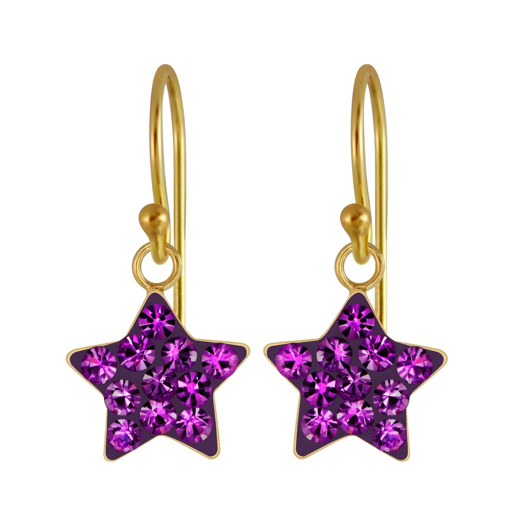 Silver Star Crystal Earrings