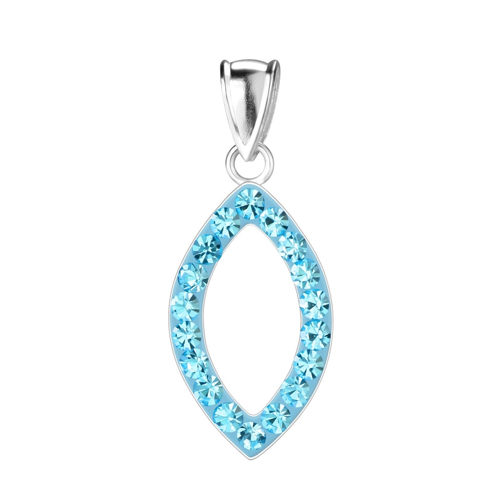 Pendentif en argent cristal marquise