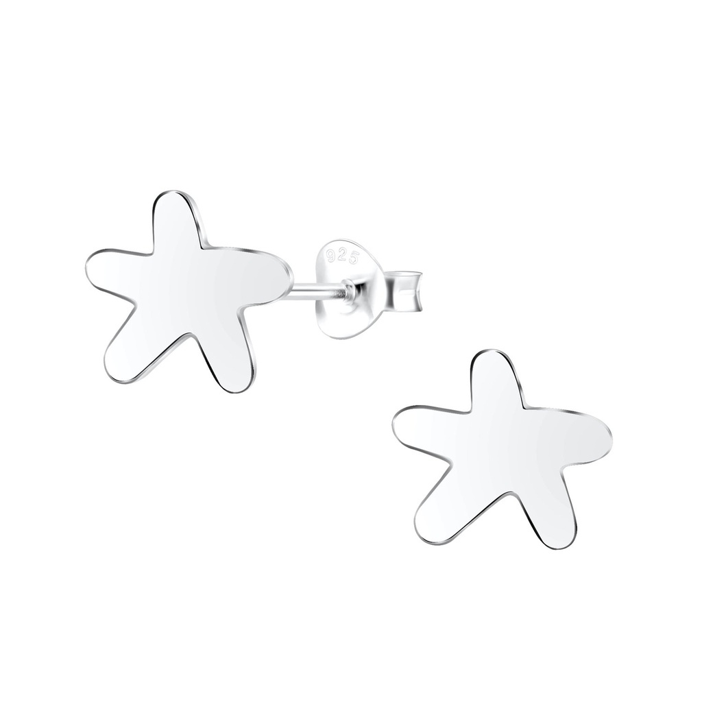 Silver Starfish Stud Earrings