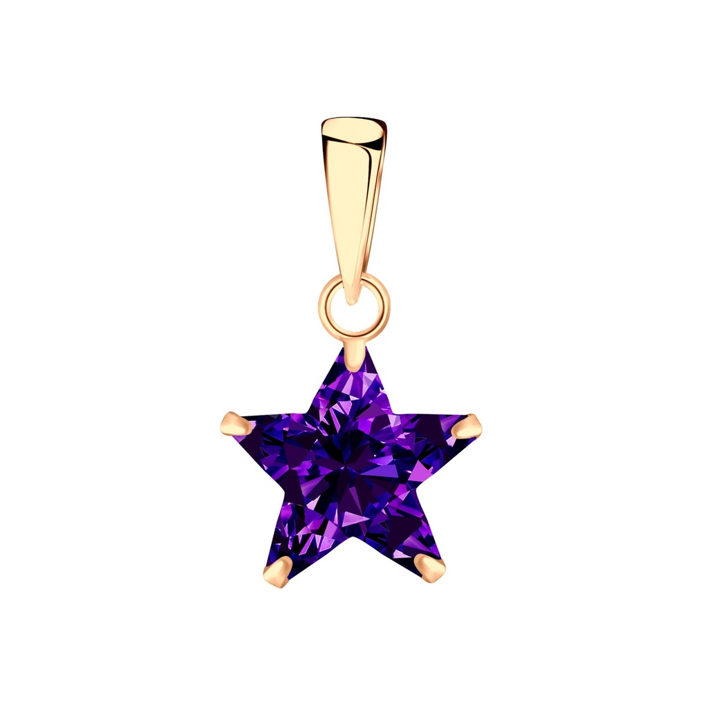 Pendentif en argent zircon étoile 10 mm