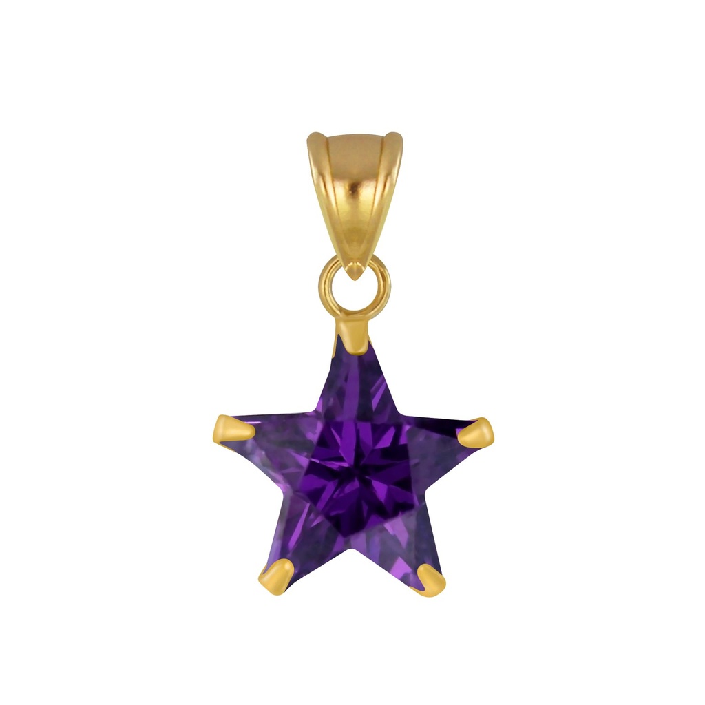 Pendentif en argent zircon étoile 10 mm