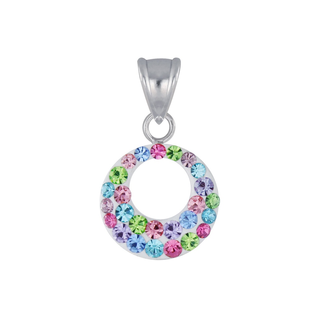 Pendentif en argent cristal rond