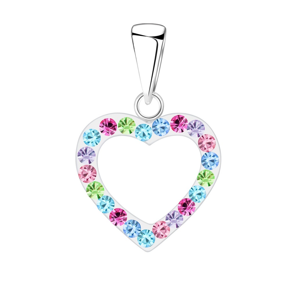 Pendentif en argent cristal cœur