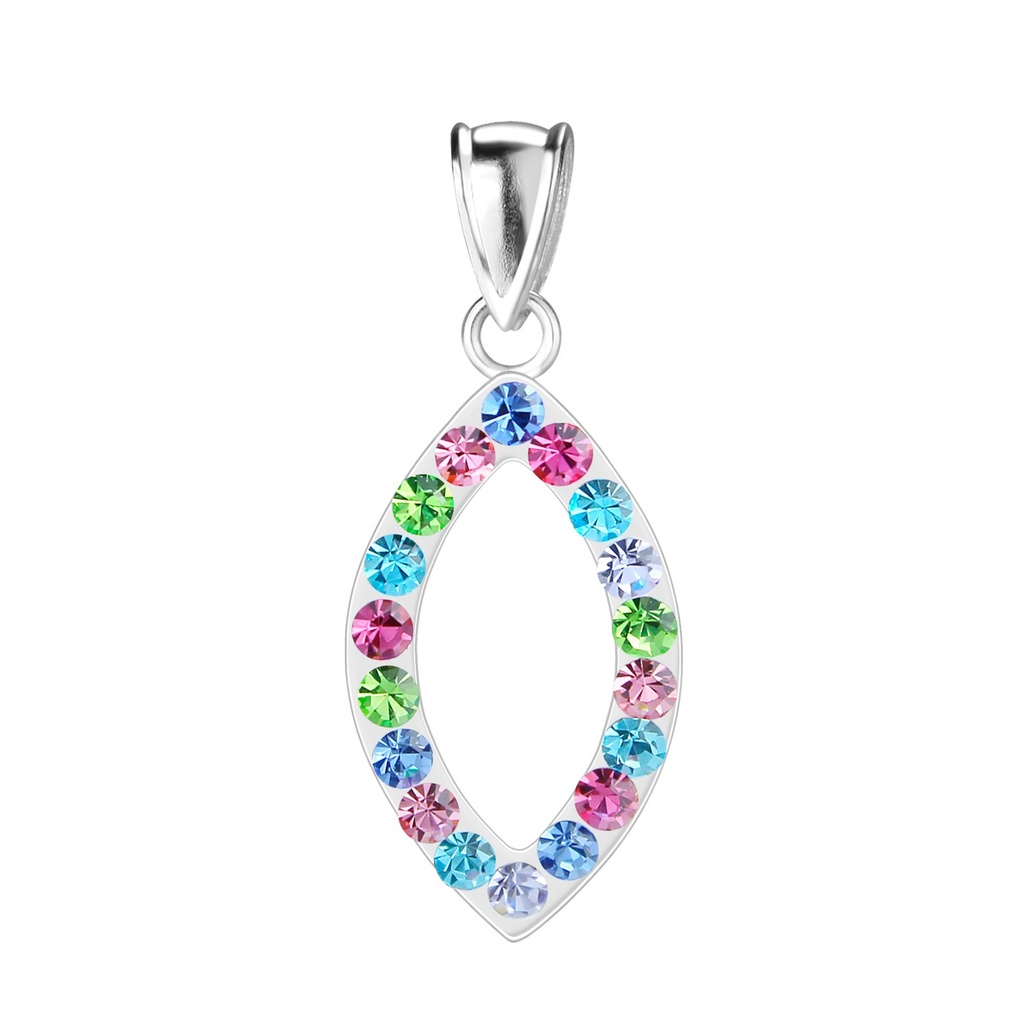 Pendentif en argent cristal marquise