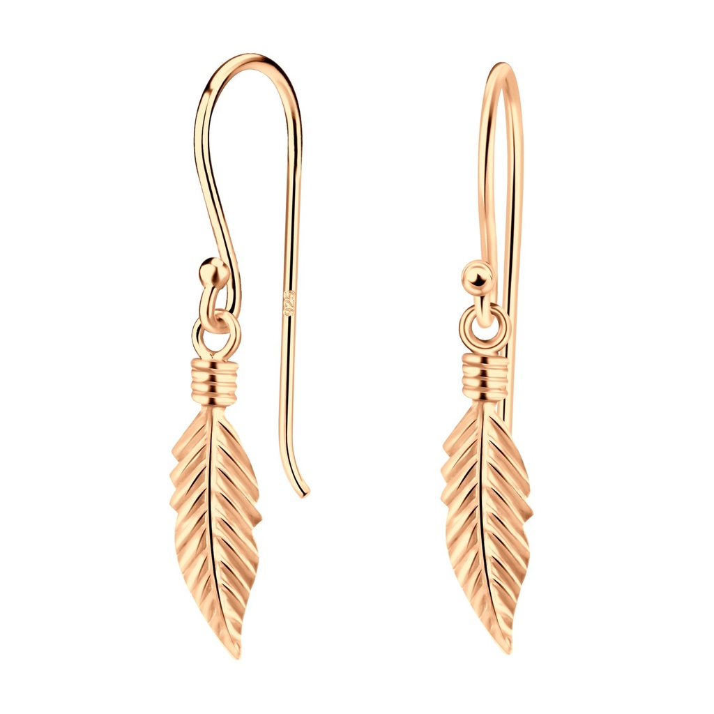Boucles d'oreilles plume en argent