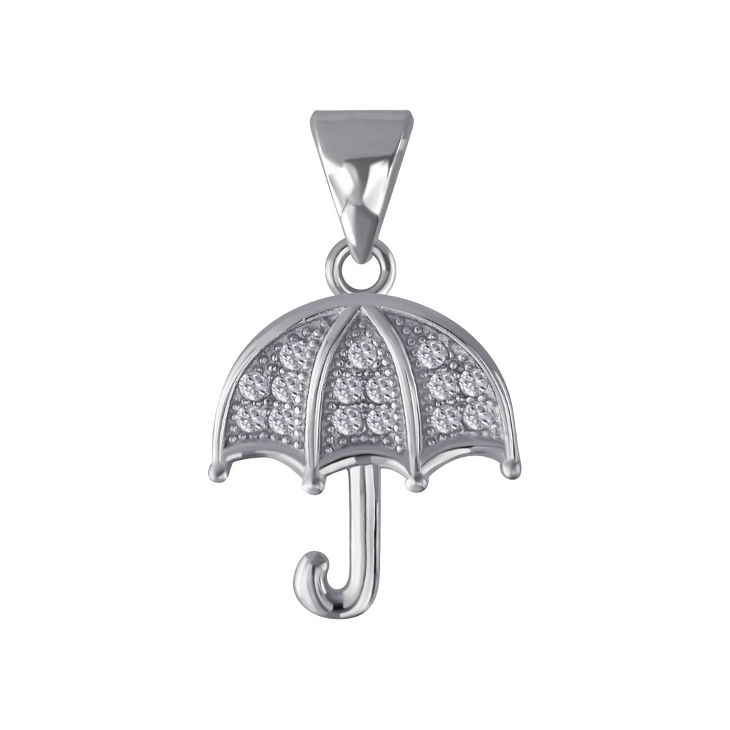 [10003438] Pendentif parapluie en argent zircon