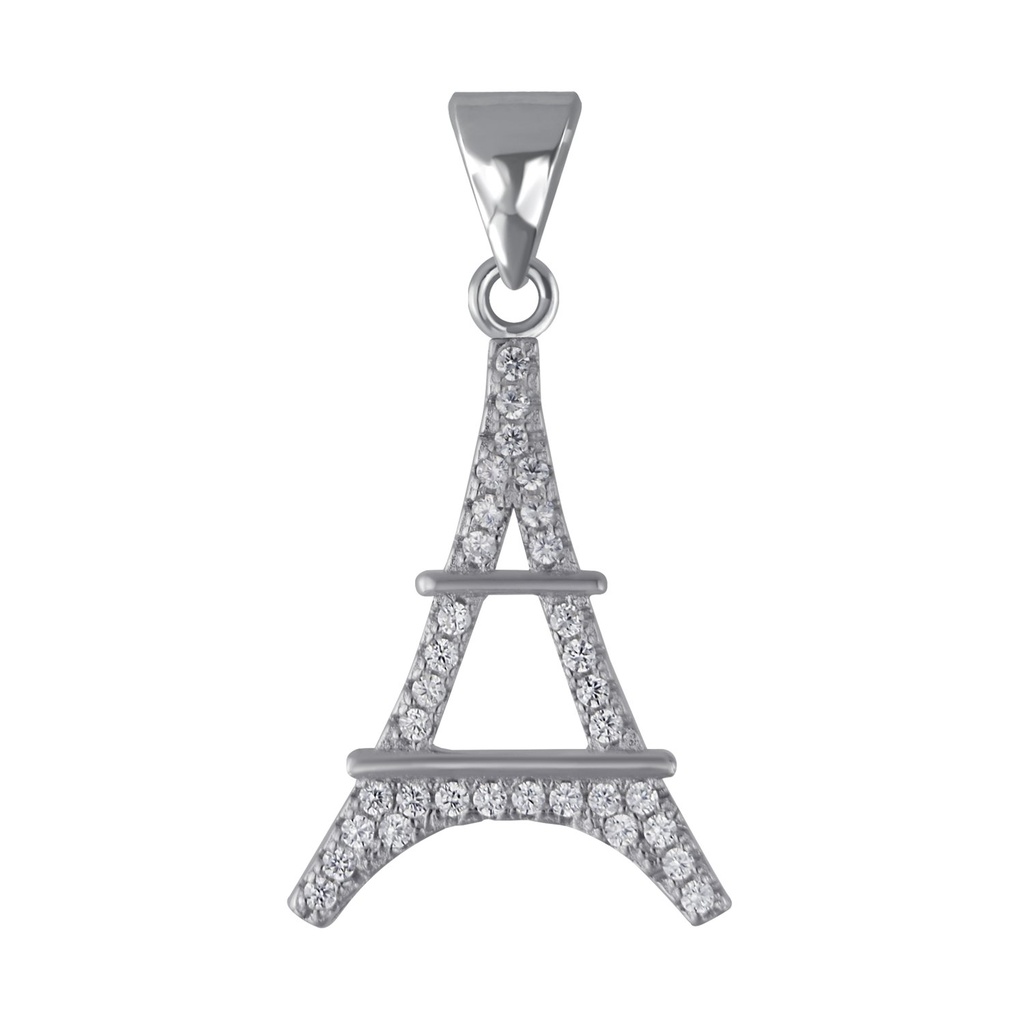 Pendentif tour Eiffel en argent zircon