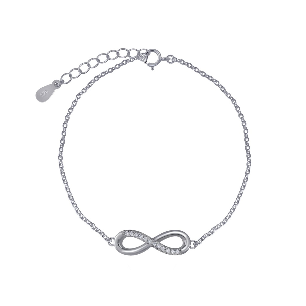 [10003425] Silver Infinity Cubic Zirconia Bracelet