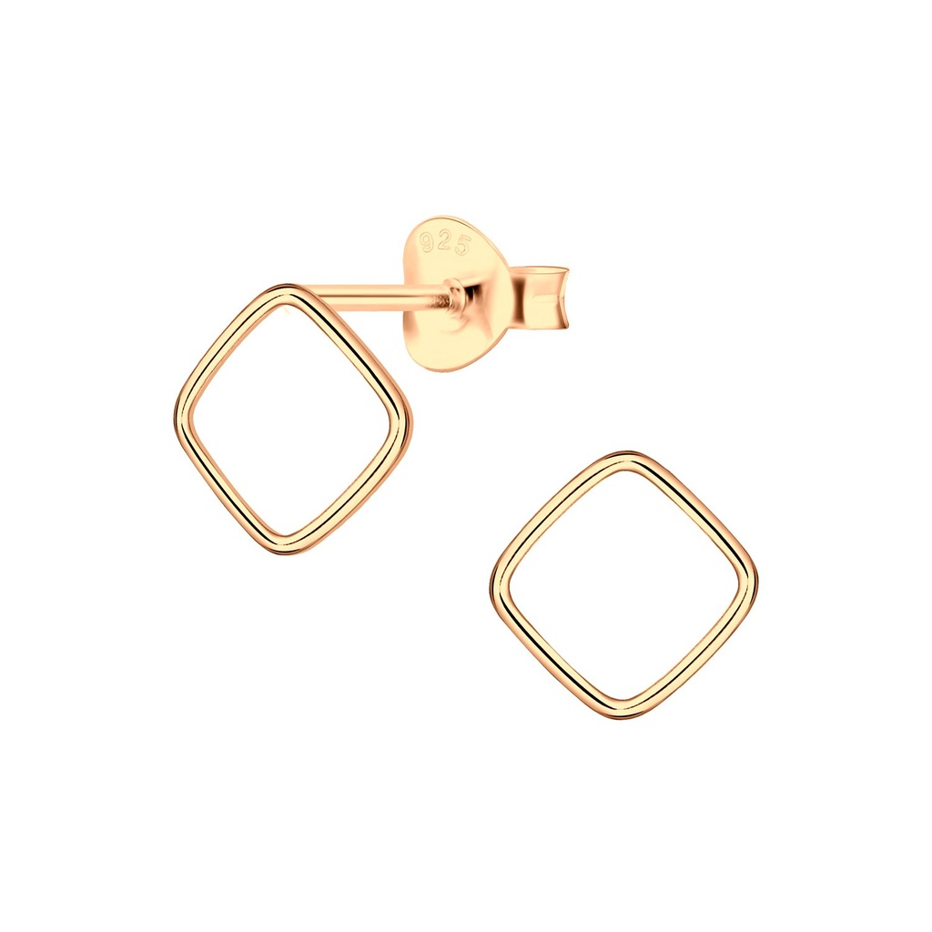 Silver Square Stud Earrings