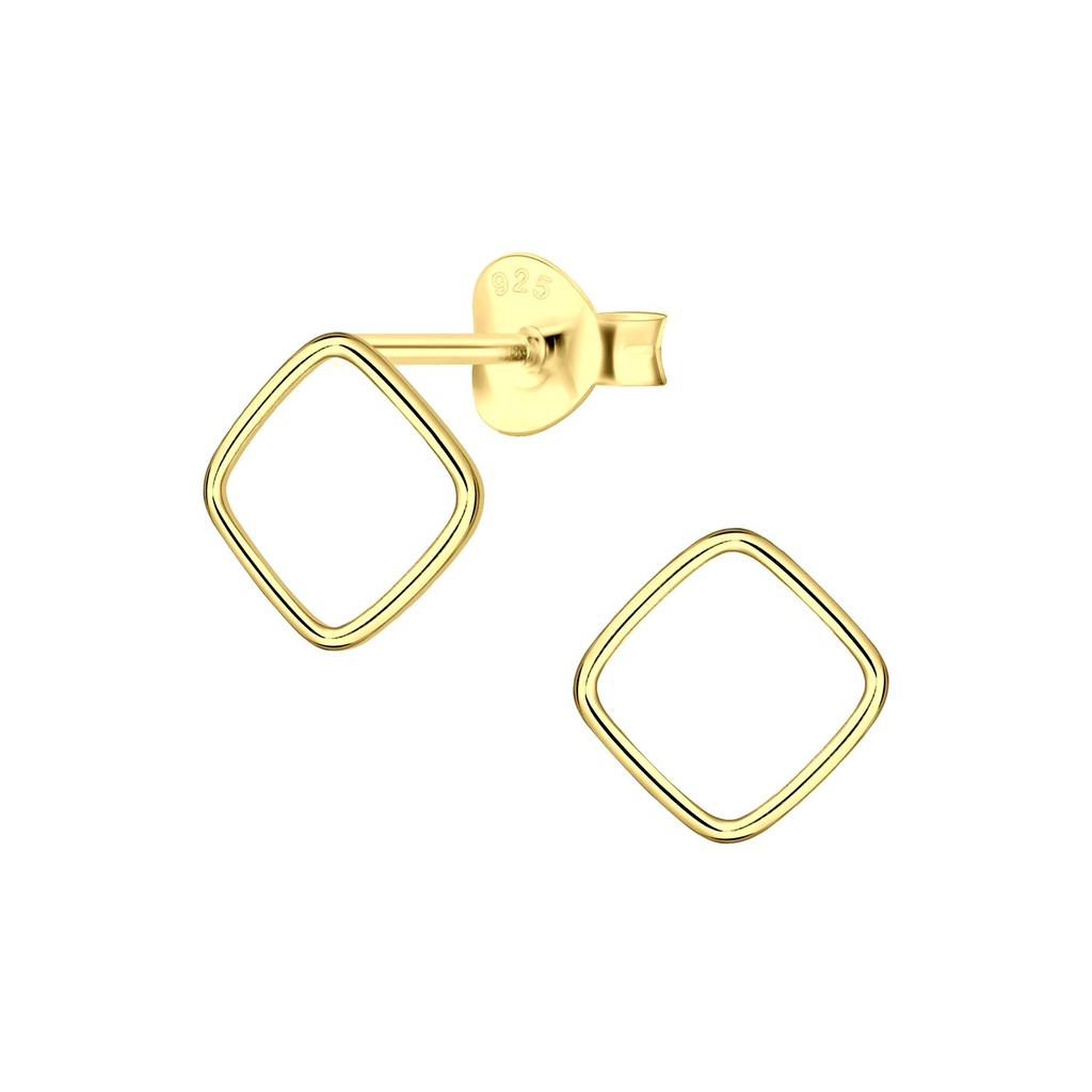 Silver Square Stud Earrings