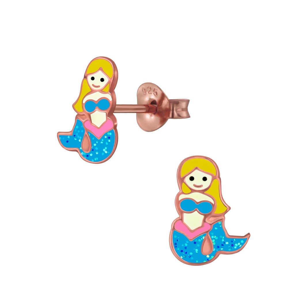 Puces d'oreilles sirène en argent