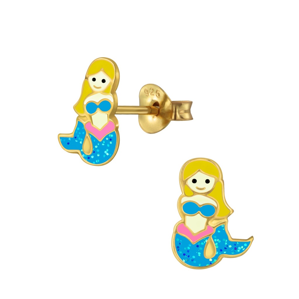 Puces d'oreilles sirène en argent