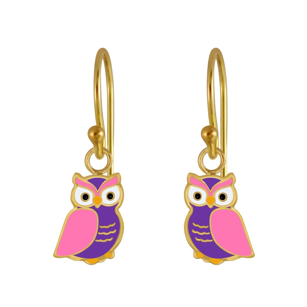 Boucles d'oreilles hibou en argent