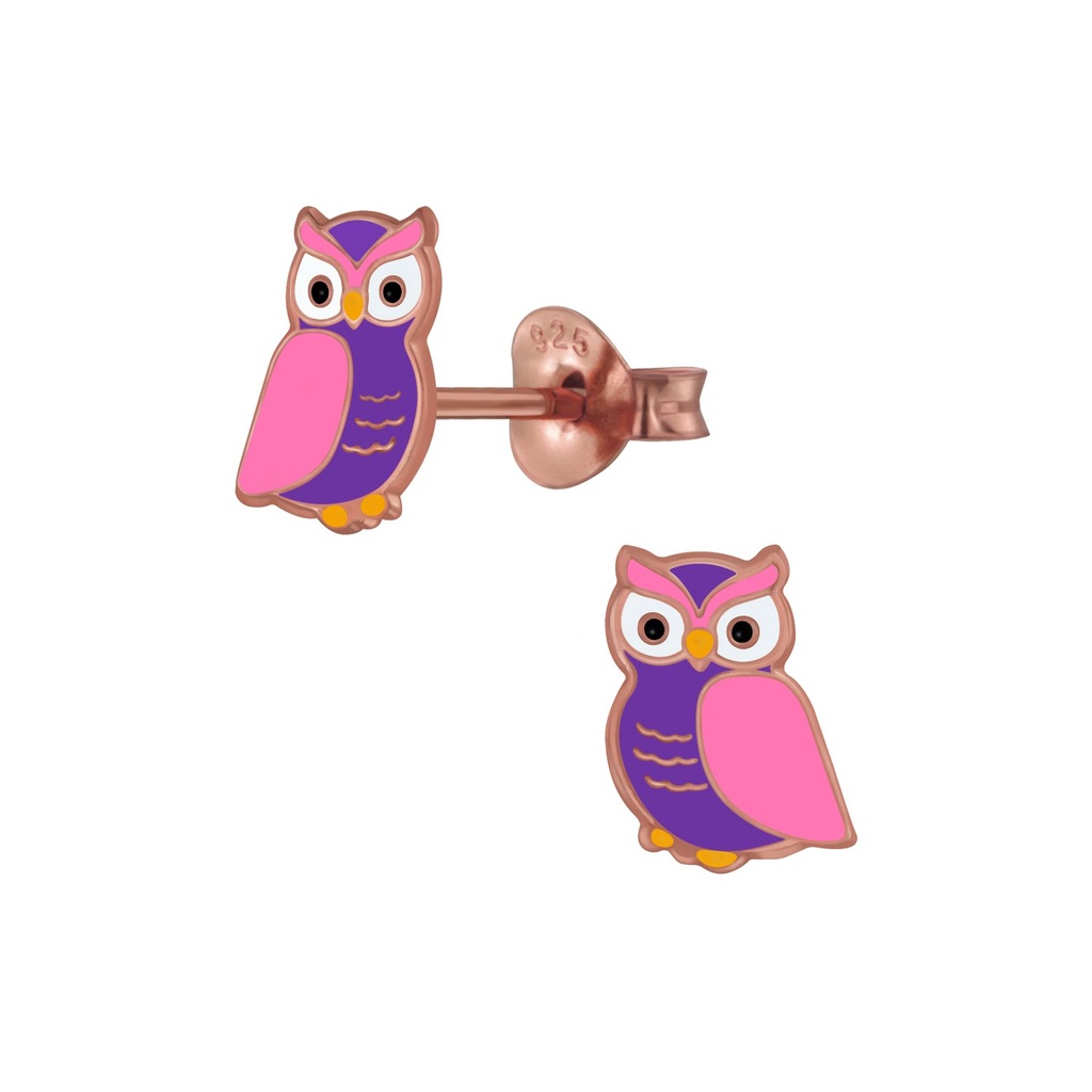 [10003392] Puces d'oreilles hibou en argent
