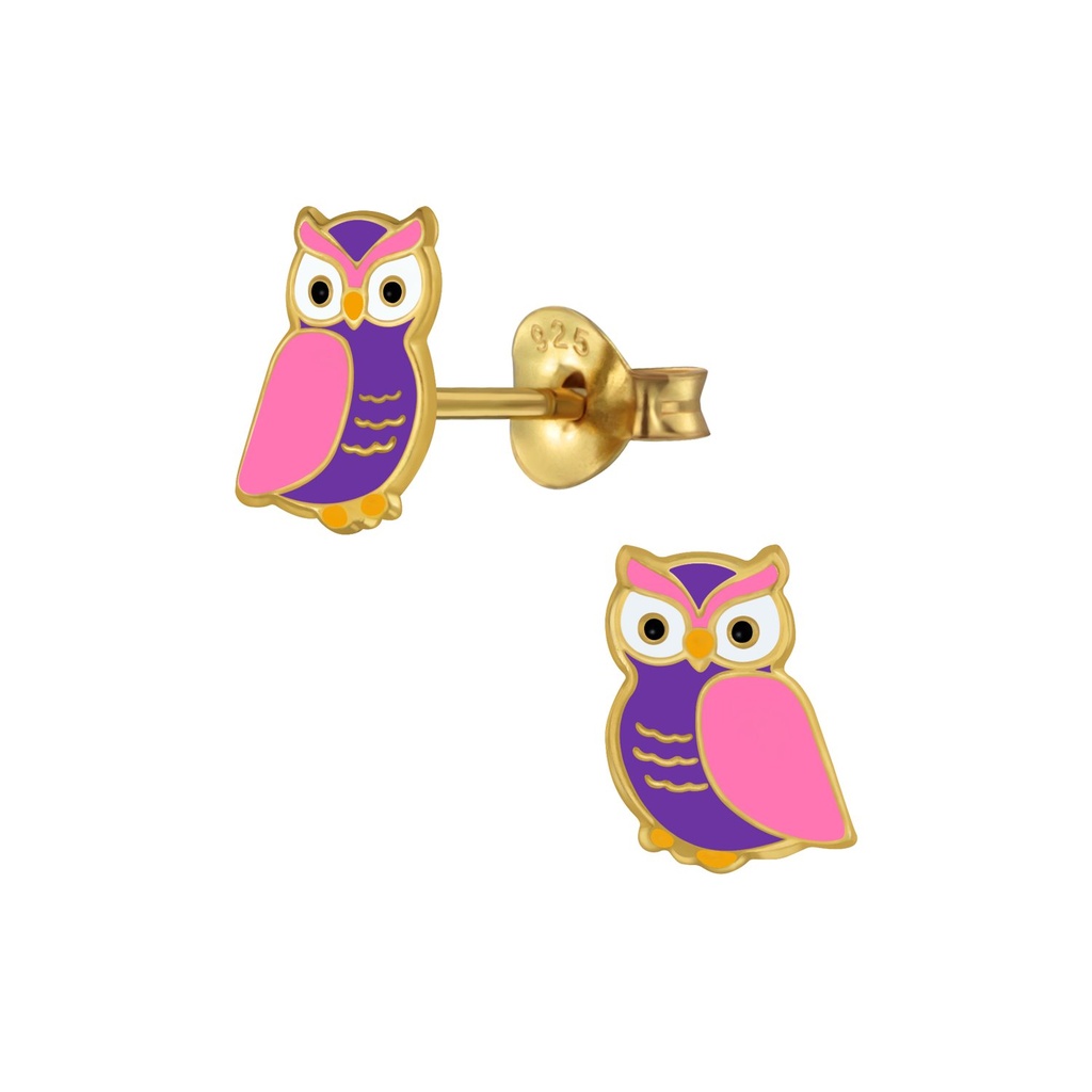 [10003388] Puces d'oreilles hibou en argent