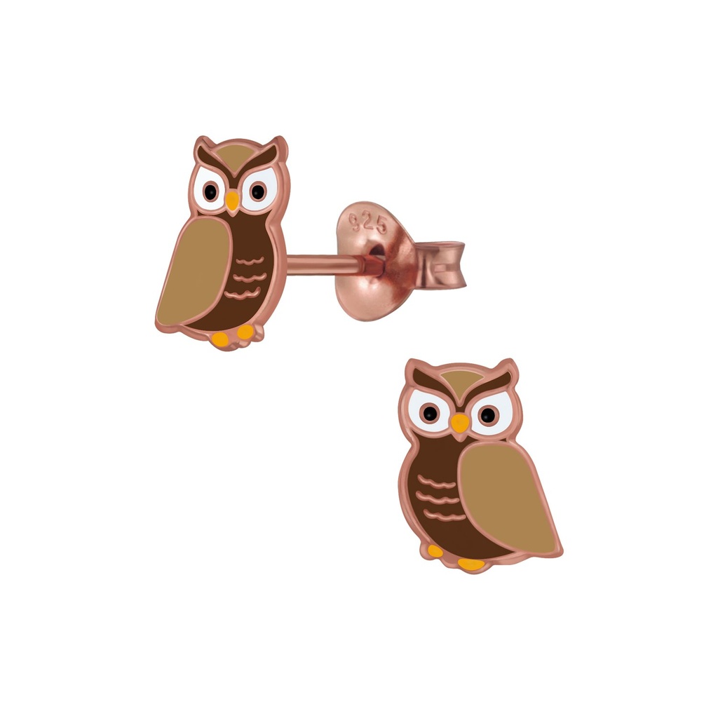 [10003387] Puces d'oreilles hibou en argent