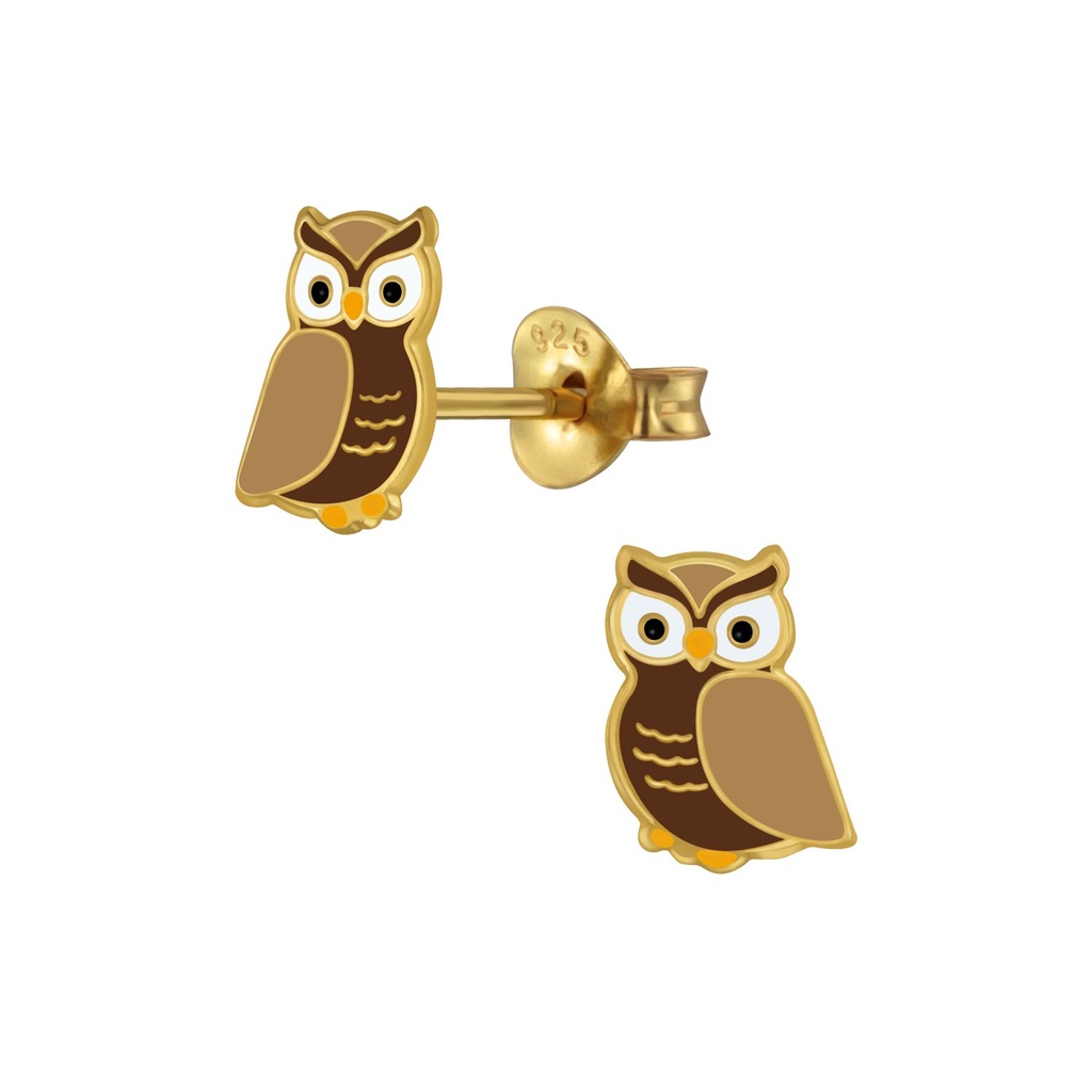 Puces d'oreilles hibou en argent