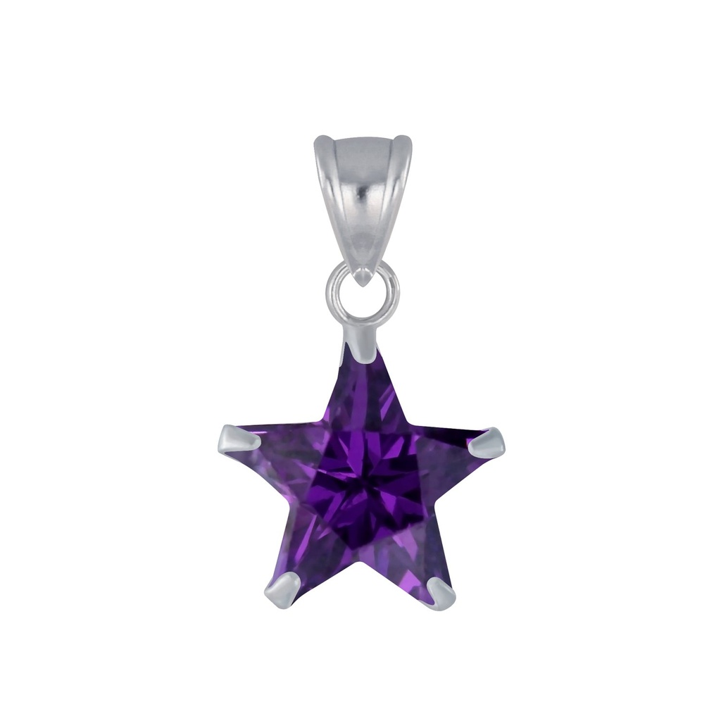 Pendentif en argent zircon étoile 10 mm