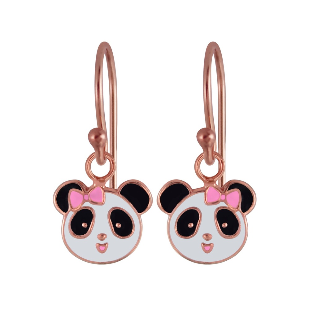 Boucles d'oreilles panda en argent