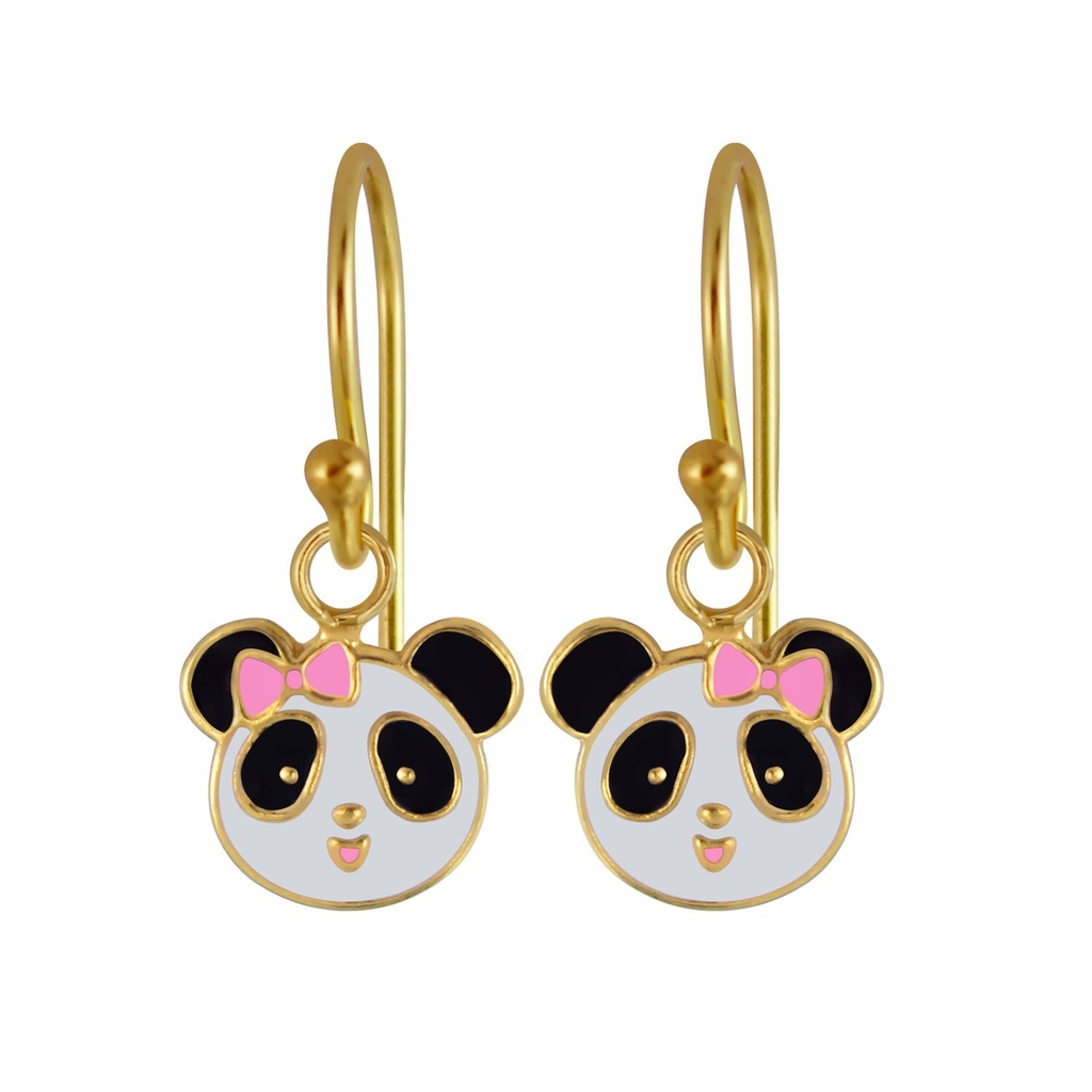 Silver Panda Earrings