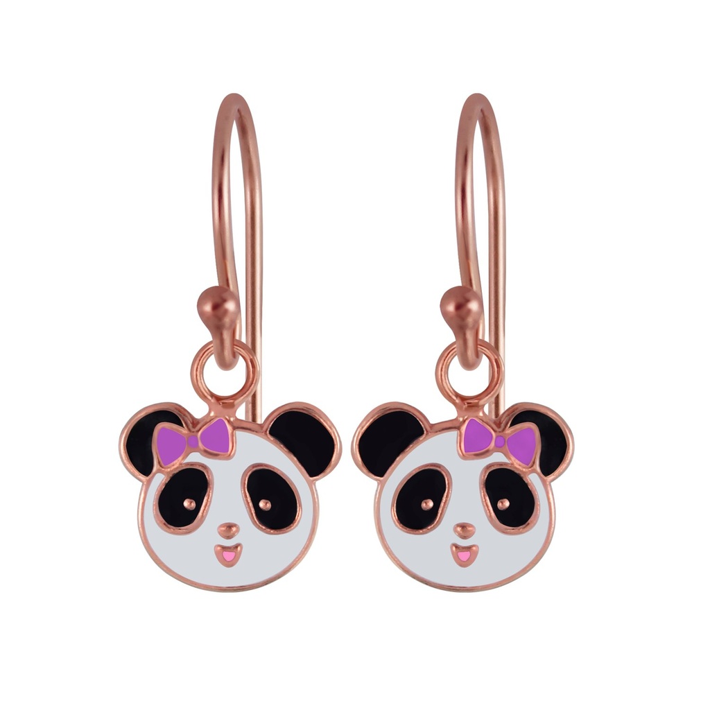 Boucles d'oreilles panda en argent
