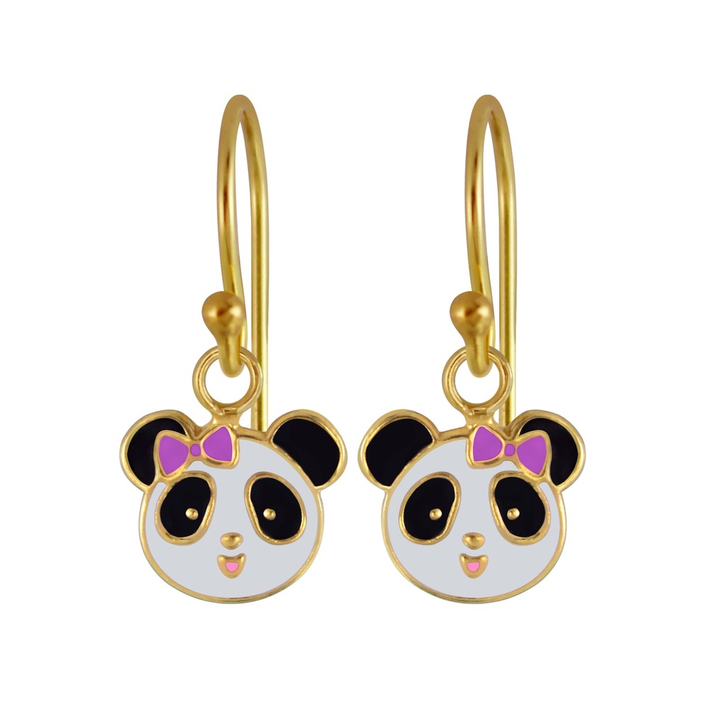 Boucles d'oreilles panda en argent