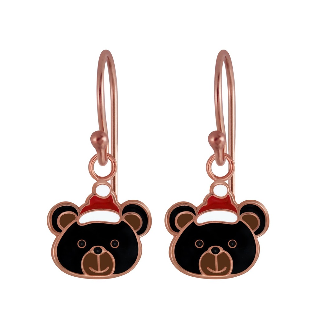 Boucles d'oreilles ours de Noël en argent