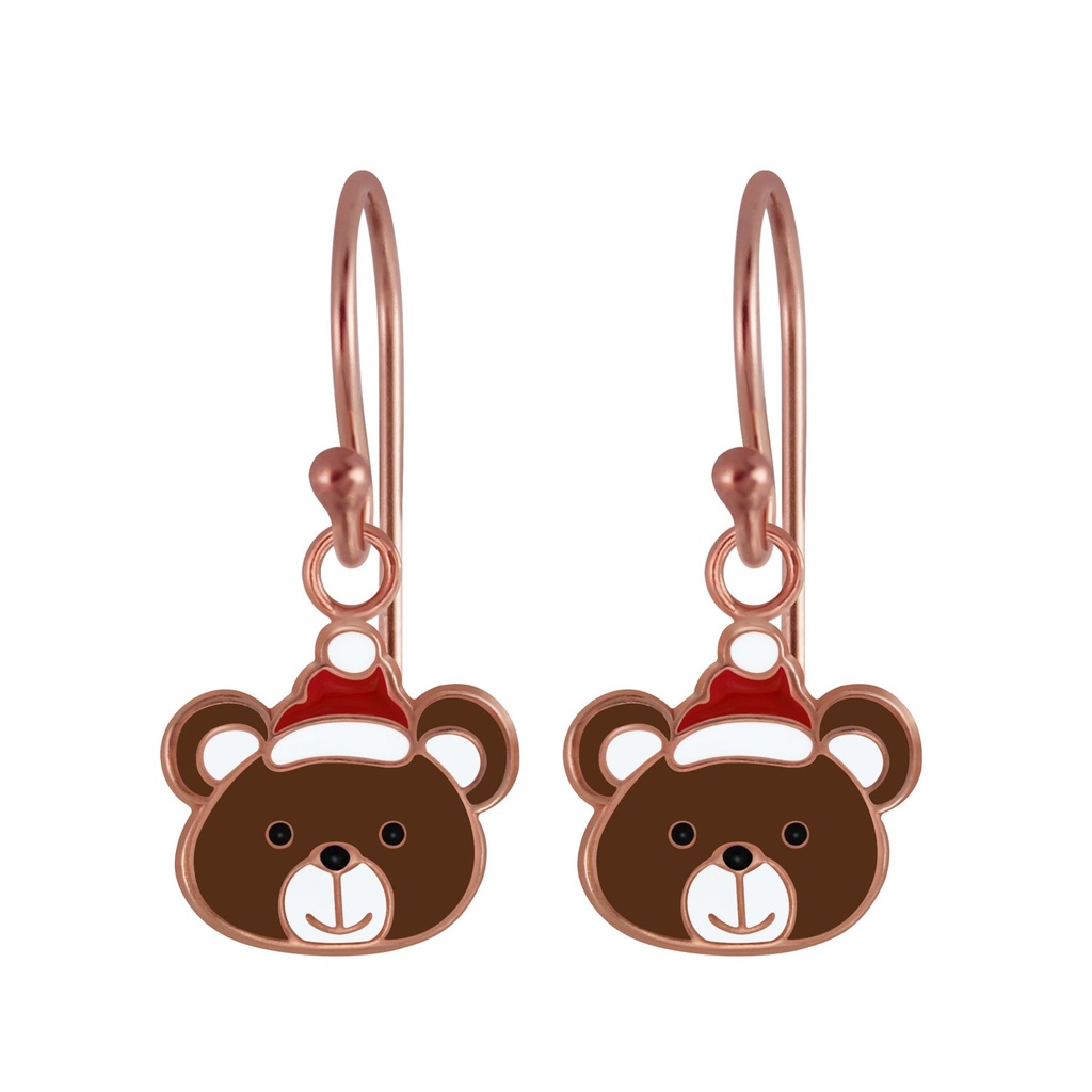 Boucles d'oreilles ours de Noël en argent