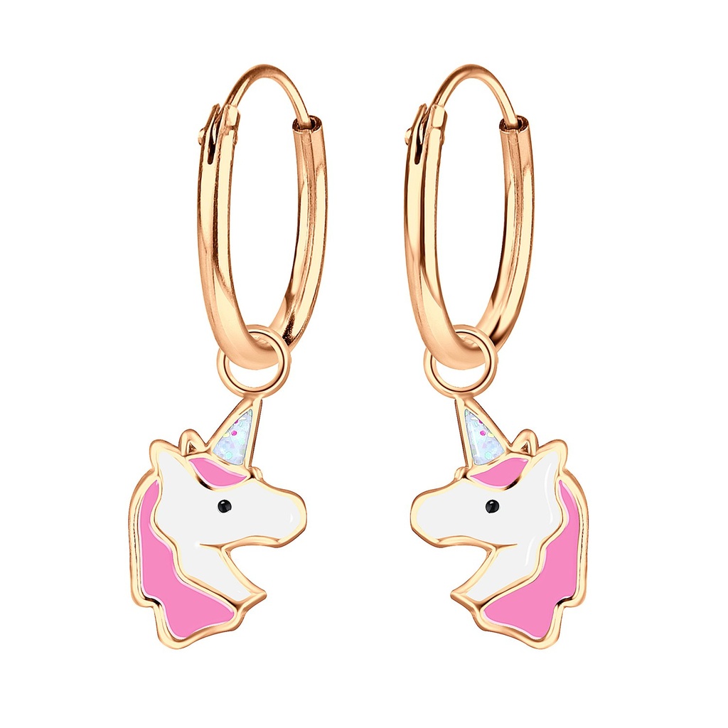 Créoles breloque licorne en argent
