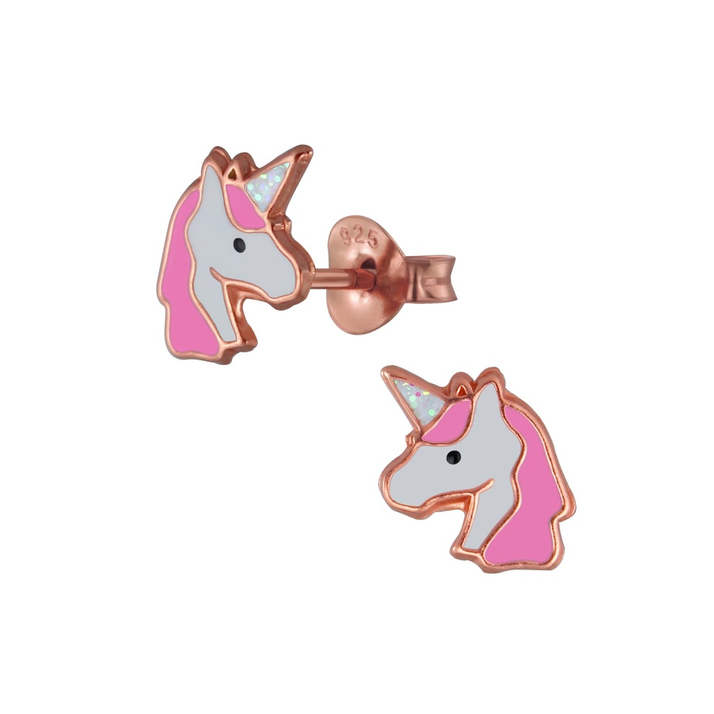 Silver Unicorn Stud Earrings