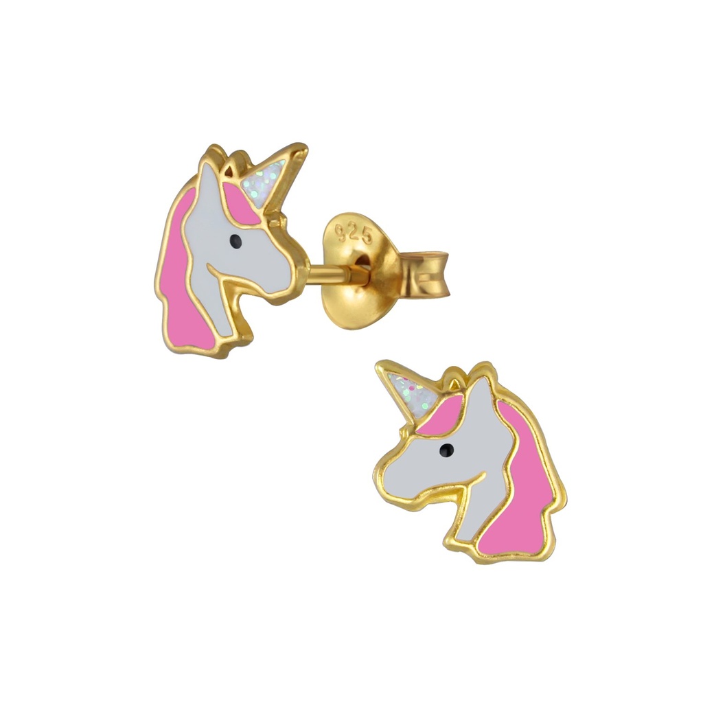 Silver Unicorn Stud Earrings