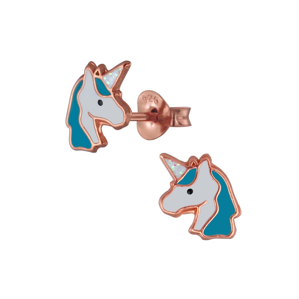 [10003295] Silver Unicorn Stud Earrings