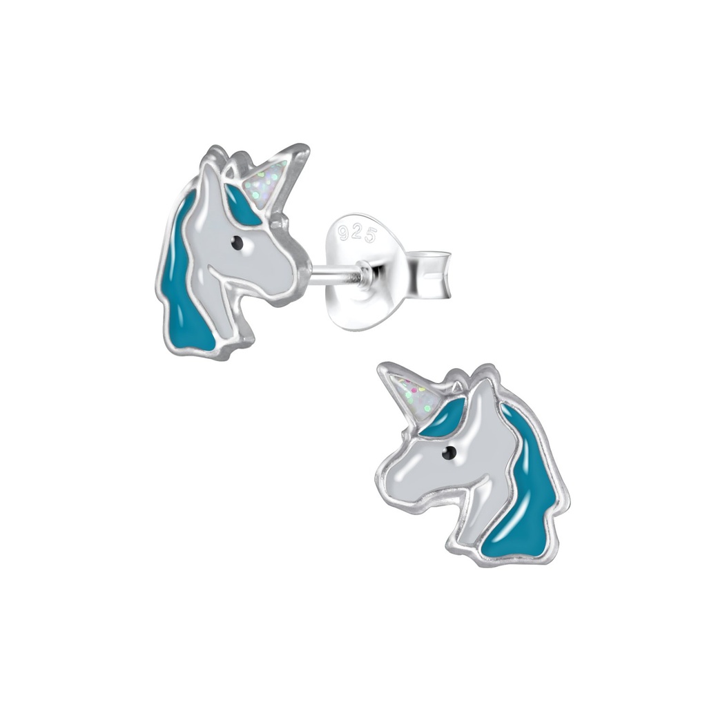 Puces d'oreilles licorne en argent