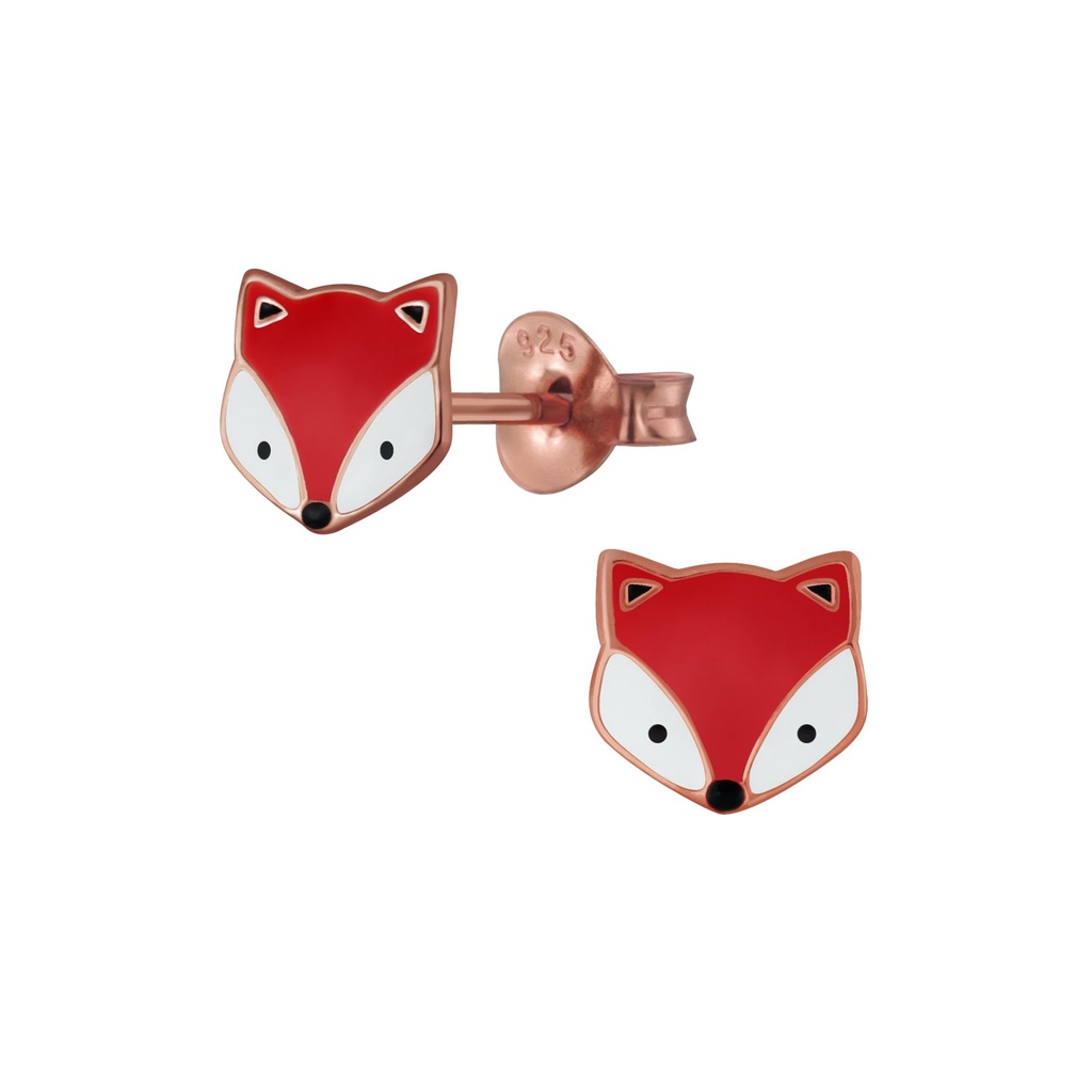 [10003281] Puces d'oreilles renard en argent