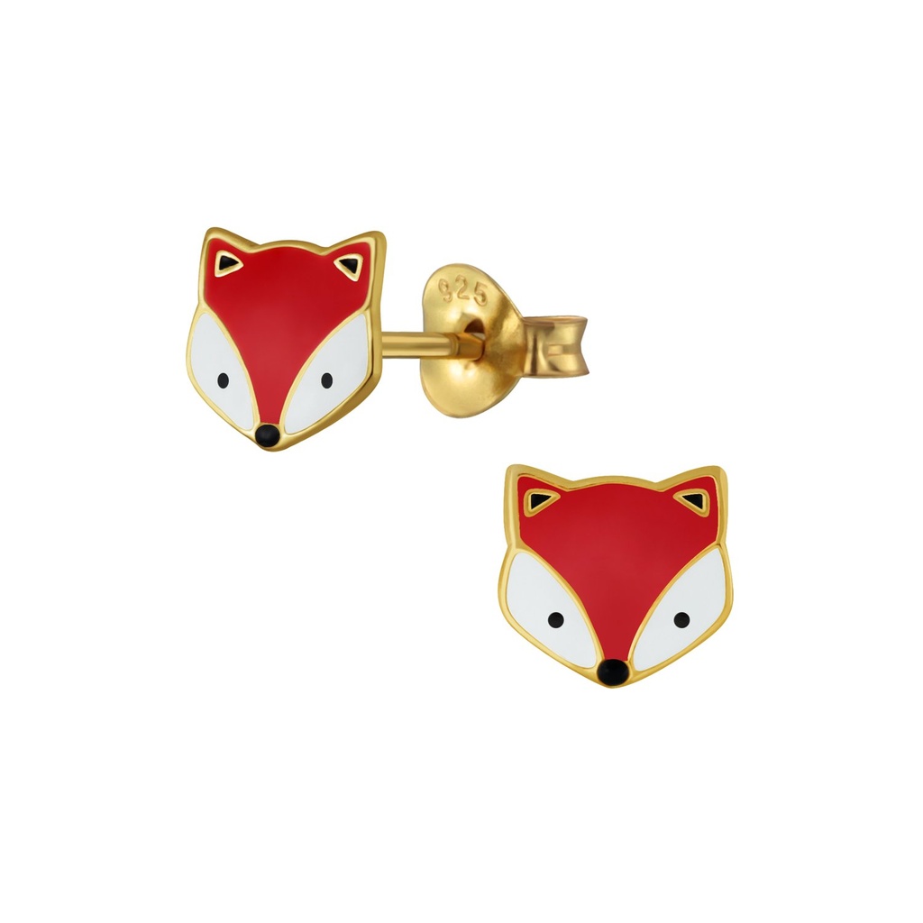 Silver Fox Stud Earrings