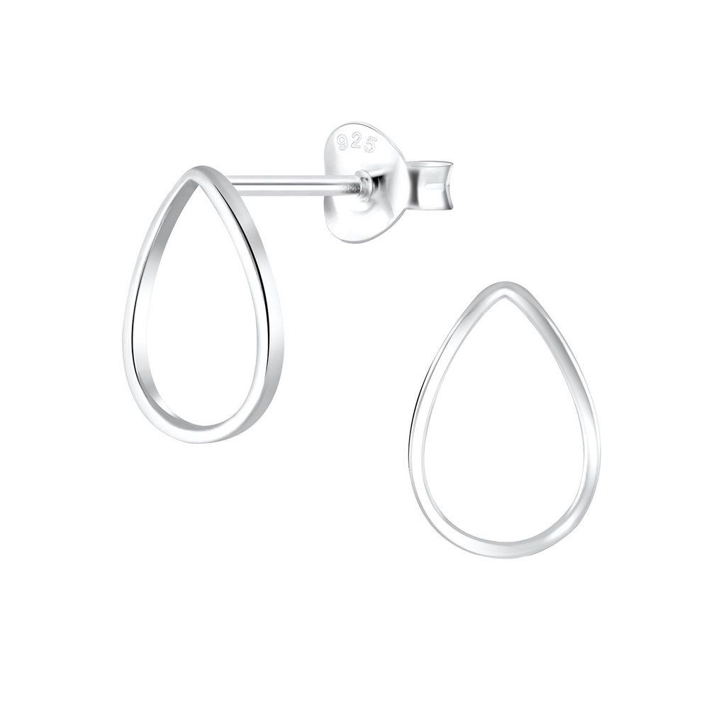 Silver Tear Drop Stud Earrings