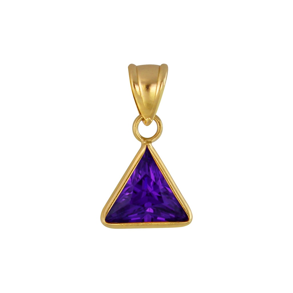 Pendentif en argent zircon triangle 8 mm