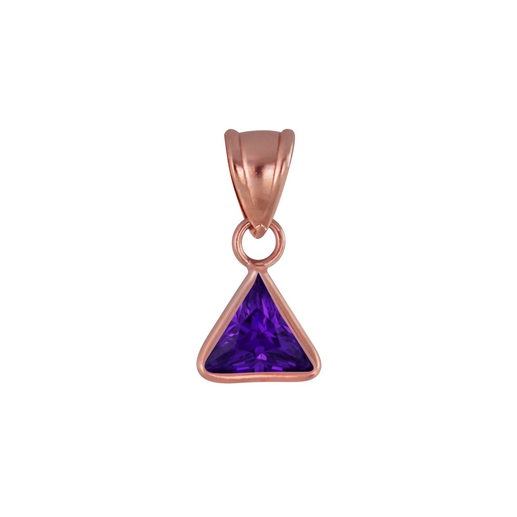 6mm Triangle Cubic Zirconia Silver Pendant
