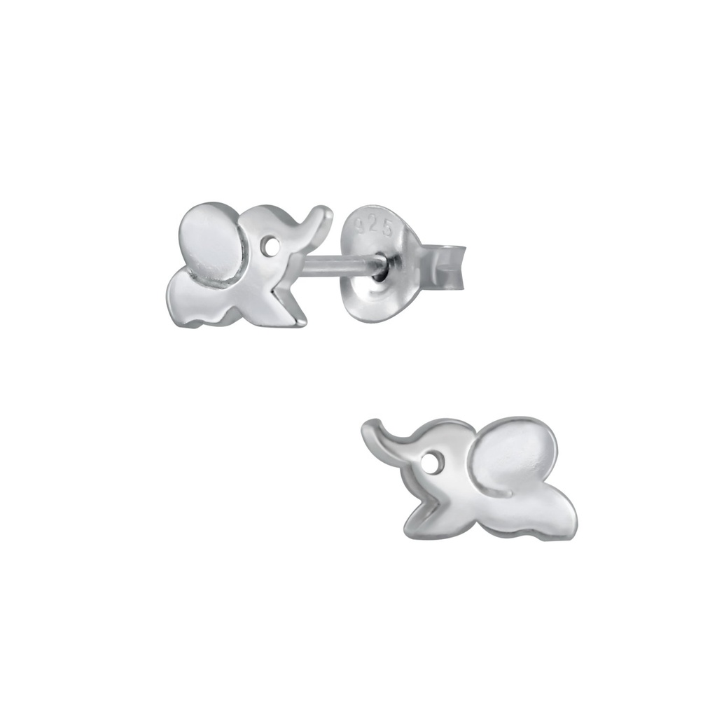 Puces d'oreilles éléphant en argent