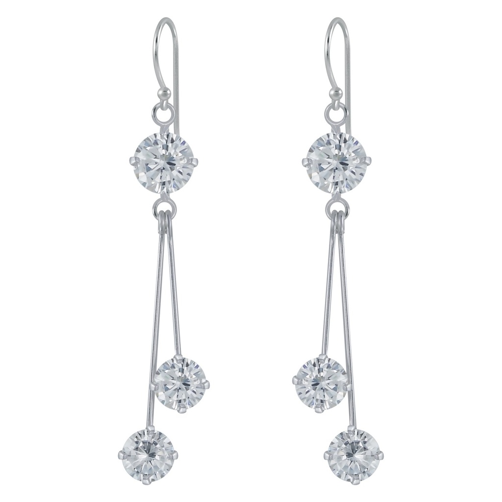 Boucles d'oreilles rondes en argent zircon