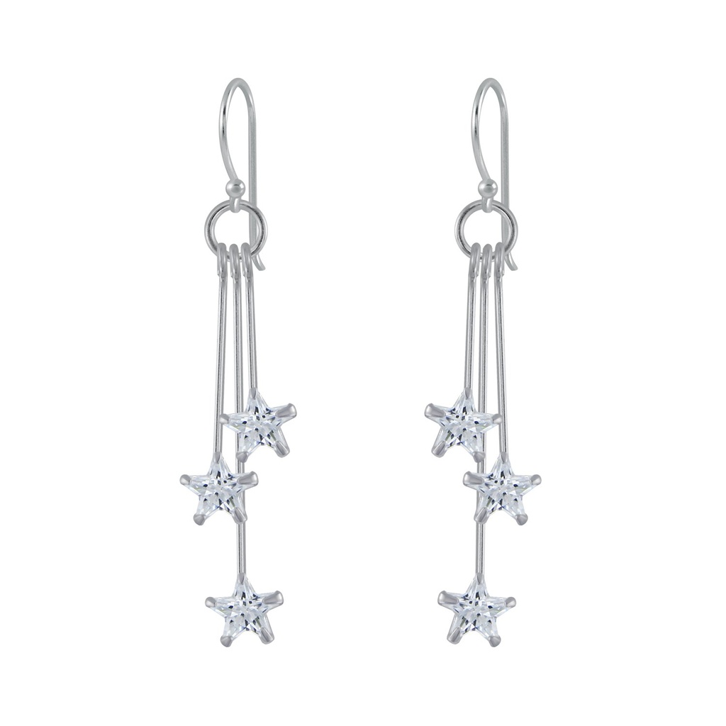 Boucles d'oreilles étoile en argent zircon
