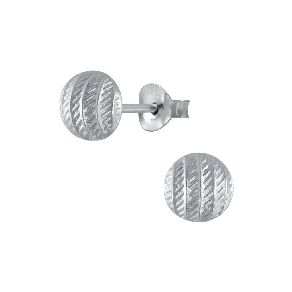 [10003212] Silver 6mm Half Ball Stud Earrings