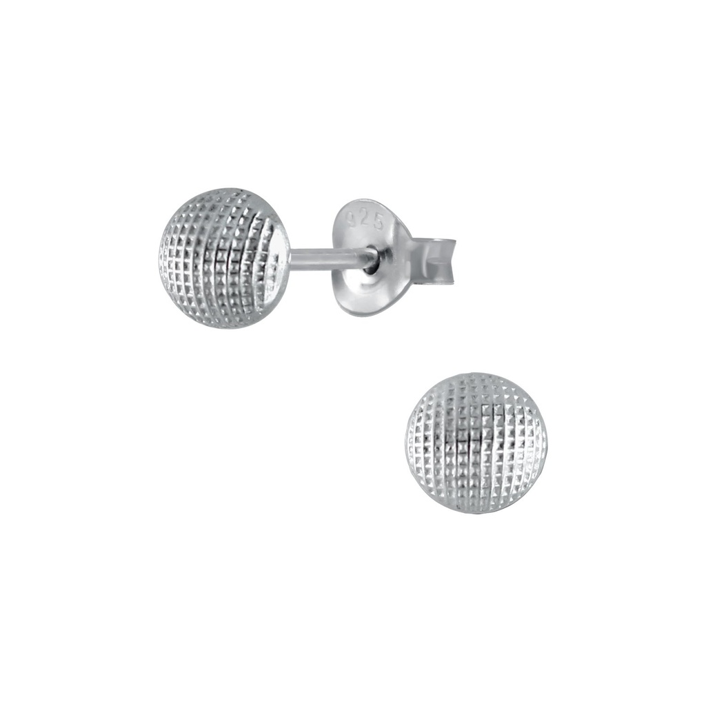 Puces d'oreilles demi-boule en argent 5 mm